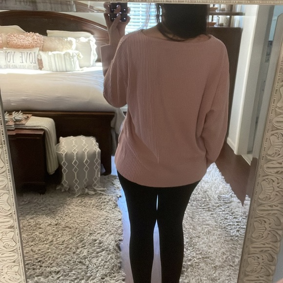 Splendid Dusty Rose Thermal Waffle Knit Top Size XXL - Picture 4 of 11